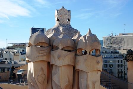 Chimeneas en la azotea de la Pedrera