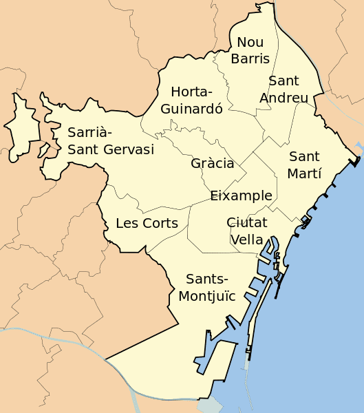 Los 10 distritos de Barcelona