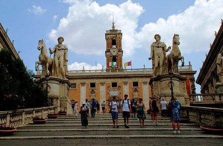 La Cordonata de la Plaza del Campidoglio en Roma