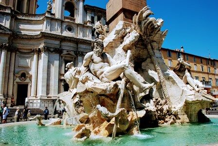 Representación del Río Ganges en la Piazza Navona