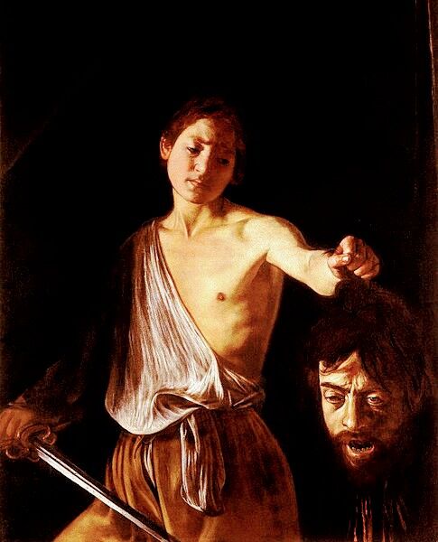 David con la cabeza de Goliat de Caravaggio en la Galería Borghese