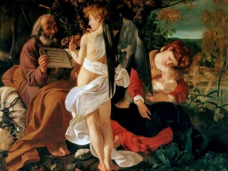 Descanso durante la huida de Egipto de Caravaggio en la Galería Doria Pamphili