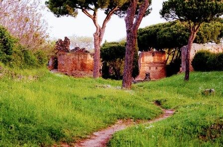 Ruinas romanas en la Via Appia Antica