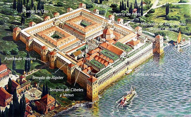 Aspecto original del Palacio de Diocleciano en Split (Croacia)